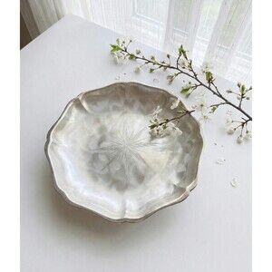 Vintage WMF Ikora Footed Scalloped Bowl Mid Century Silverplate Starburst 9.5"